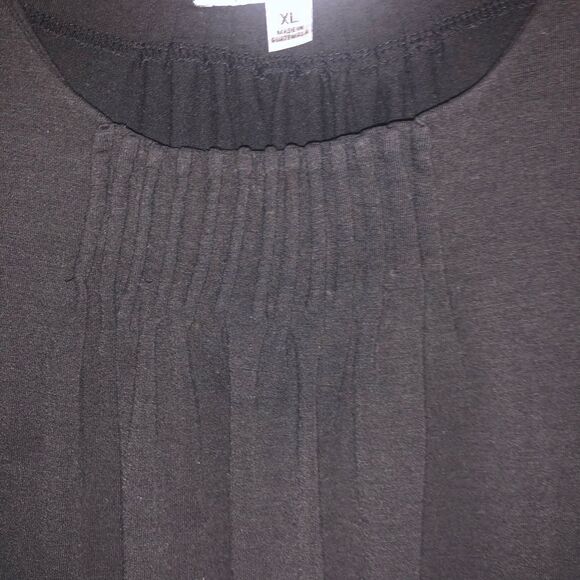 Harve Benard Women’s XL Pullover Blouse Square Neck Flutter Cap Sleeves Black - Picture 3 of 4